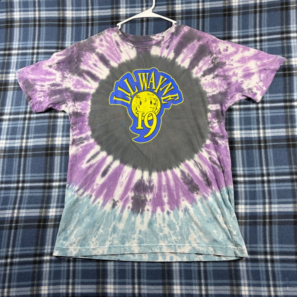 Lil Wayne 2019 Tour T-Shirt Mens Large Purple Blue Tie Dye Graphic Concert Tee